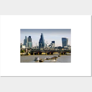 London Cityscape Blackfriars Bridge England Posters and Art